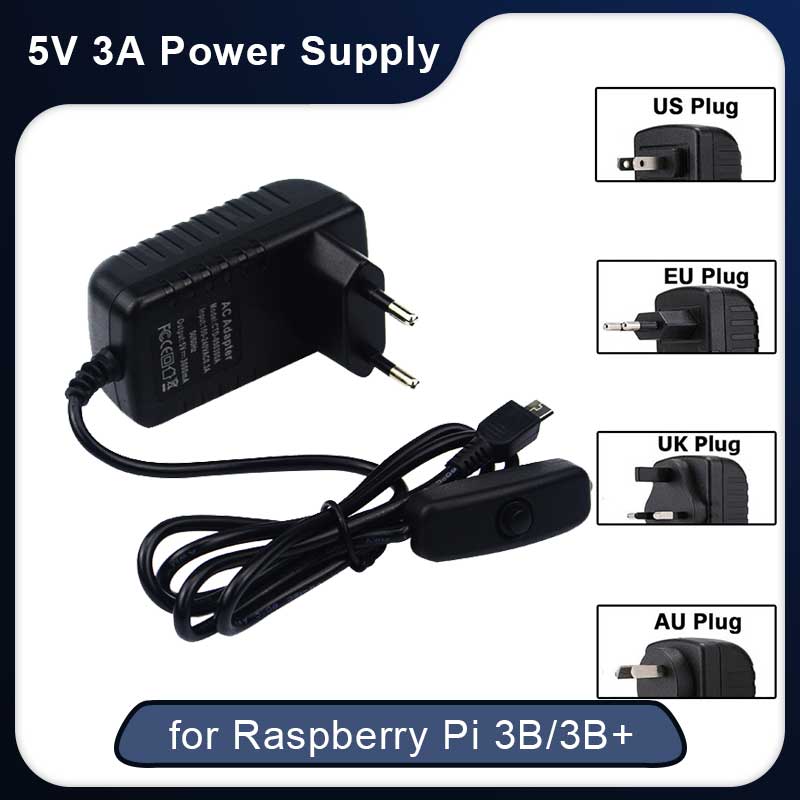 5V 3A Raspberry Pi 3 Modell B+ – Pi Power Supply Bewertung und Preis