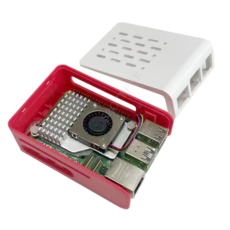 Raspberry Pi 5, rot-weißes Küh – Pi 5 Case Bewertung und Preis