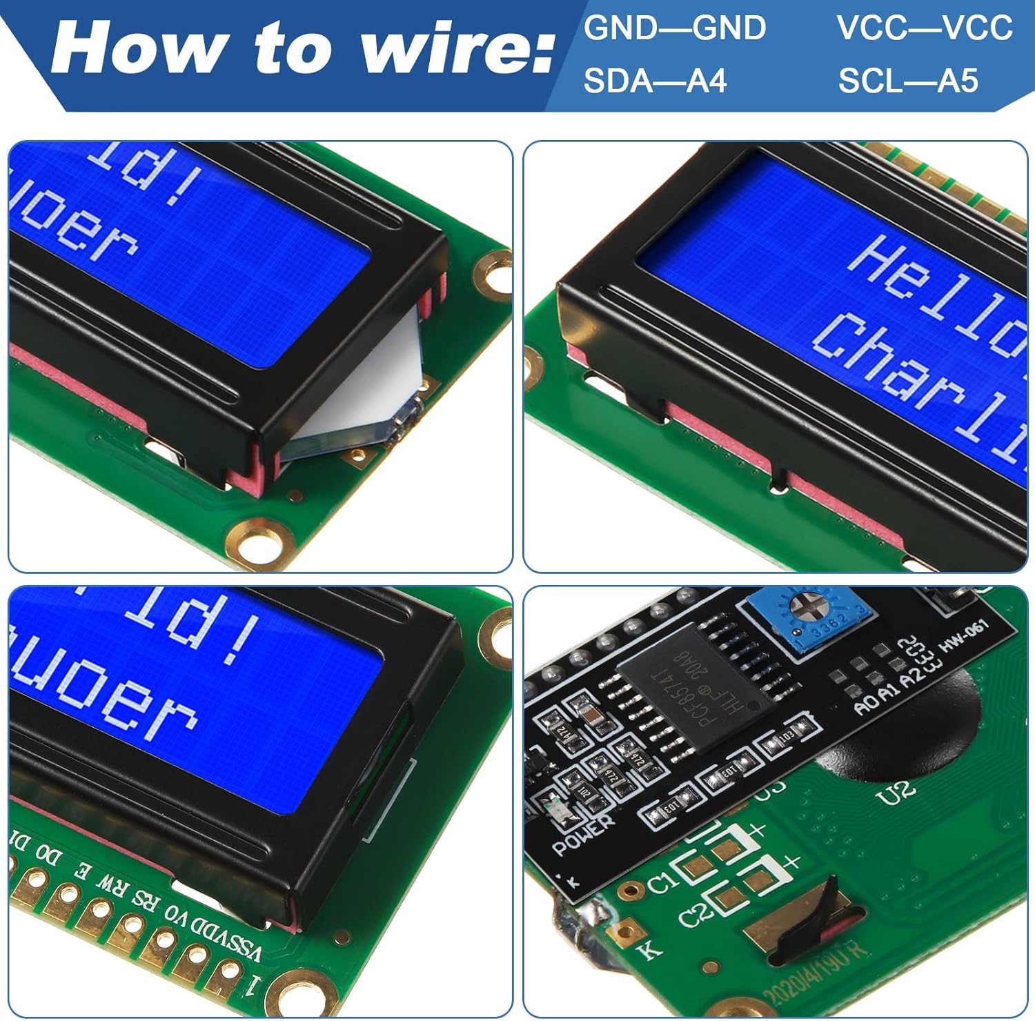 1 Set 1602 LCD 20*4 Blauer Bil – Pi Display Bewertung und Preis