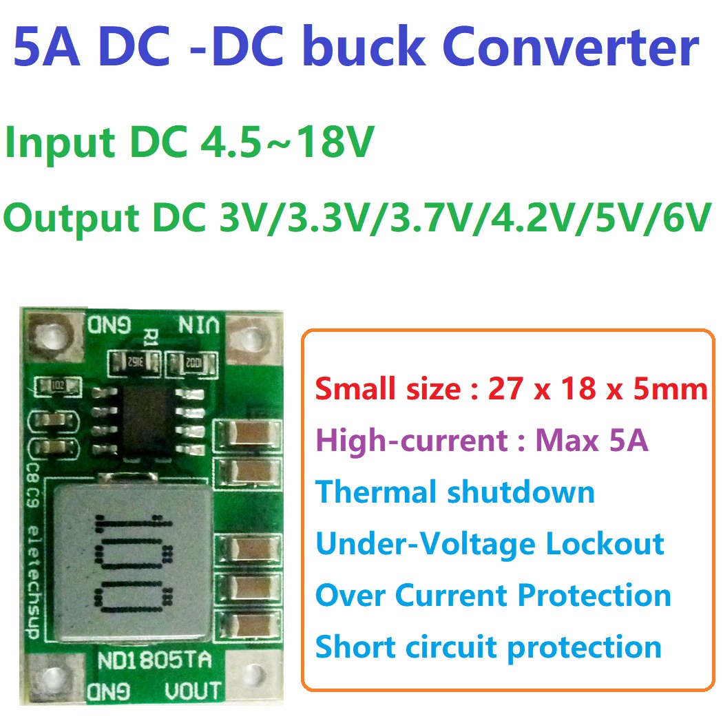 5A DC-DC-Wandlermodul, 4,5–18  – Raspberry Pi 4 Bewertung und Preis